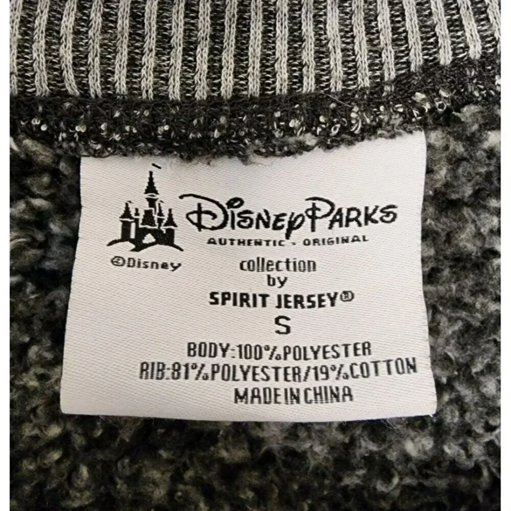 Walt Disney World Grey Sherpa Spirit Jersey Pullover Sweatshirt Size Small